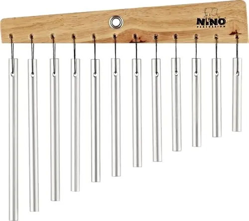 Nino Percussion Chimes mit 12 Klangstäben – ideal für Kinder - Chimes für Kinder ab 4 Jahren, fördert die musikalische Früherziehung mit klaren Klängen aus 12 Aluminium-Stäben und robustem Holzgriff.