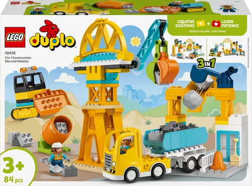 DUPLO Town Baustelle mit Baufahrzeugen - 3-in-1-Set, Konstruktionsspielzeug 10476