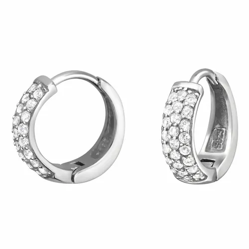 Elegante Creolen Ohrringe 925 Silber - Ohrschmuck aus 925 Sterlingsilber mit funkelnden Zirkonia-Kristallen, perfekt für besondere Anlässe und ideal für stilbewusste Frauen.