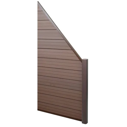 WPC-Sichtschutz Savoie – Alu Premium Erweiterungselement, Schräg Rechts, 0,95m Braun