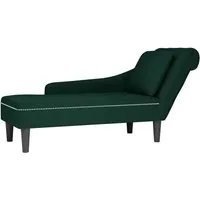 vidaXL Chaiselongue Dunkelgrün mit Kissen - Gartenmöbel: Stilvolle Chaiselongue aus weichem Samt mit hochelastischem Schaumstoff für optimalen Komfort und eleganter Knopfheftung.