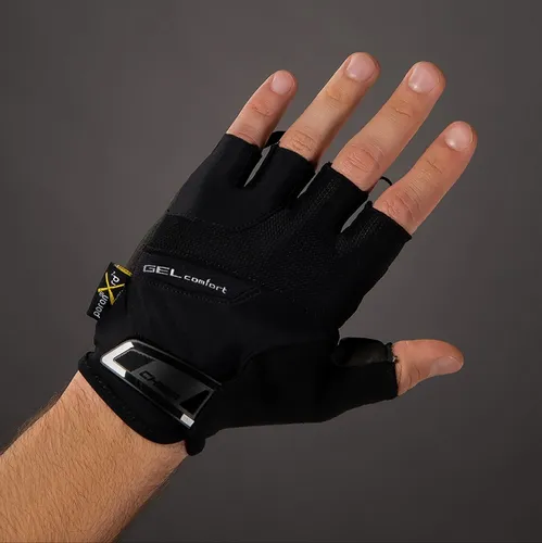 Chiba Gel Comfort Fahrradhandschuhe schwarz - Größe L - Fahrradhandschuhe mit anatomisch geformter Poron-Gel Polsterung für optimalen Komfort und Dämpfung. Ideal für lange Fahrten und gute Belüftung durch elastische Materialien.