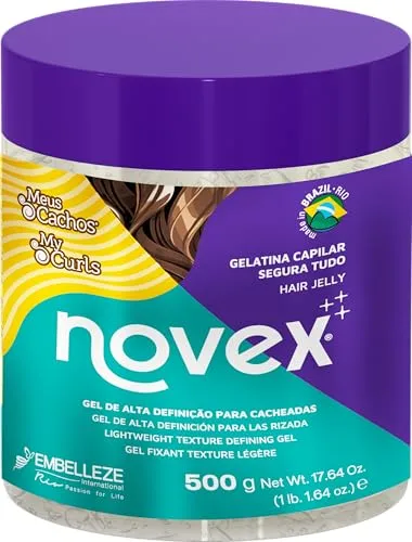 Novex My Curls Super Fixing Jelly 500 g, angereichert mit reiner, 100% natürlicher Aloe Vera und D-Panthenol, geeignet für alle Lockentypen und Texturen