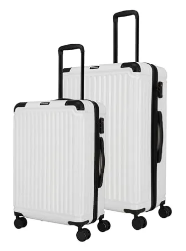 Travelite Cruise 4W Trolley L/M White - Sportlicher Koffer für Reisen - Koffer Set für lange Urlaube oder Geschäftsreisen, mit großem Hauptfach für viel Kleidung und sportlichem Design. Maße: 51 x 77 x 29 cm.