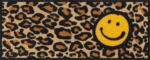 Salonloewe Fußmatte Smile Leo Gelb 30 x 75 cm | Rutschfeste & waschbare Schmutzfangmatte für Innen & Außen - Hochwertige Fußmatte aus 100% Polyamid mit rutschfester Gummi-Rückseite. Pflegeleicht, waschbar bis 60 Grad und ideal für alle Wohnbereiche. Strapazierfähig und besonders schmutzbindend.