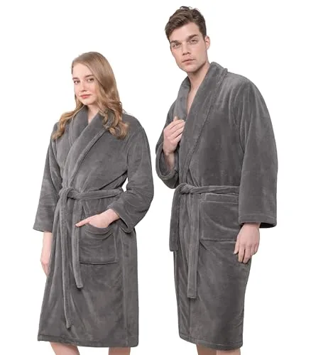 Hammetex Unisex Bademantel – Ultraweicher Plüsch für Paare - Bademantel für Damen und Herren aus kuscheligem Fleece, perfekt für entspannte Stunden. Mit praktischen Taschen und OEKO-TEX zertifiziert für schadstofffreien Komfort.
