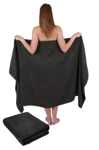 Betz Badetücher Set 2 Stück XXL DRESDEN - 2 große Badetücher aus 100% Baumwolle, flauschig weich und bei 60°C waschbar. Ideal für Sauna oder Strand, mit praktischen Handtuchaufhängern.