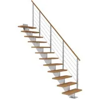 Dolle Mittelholmtreppe Hamburg Eiche Perlgrau GH bis 258 cm von DOLLE
