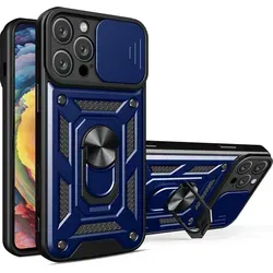 iPhone 16 Pro / Pro Max Panzer Hülle – Blau mit Kameraschutz und Ringhalter
