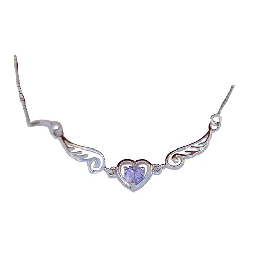 Elegante Halskette mit Zirkonia Crystal aus 925 Silber von HOPLO