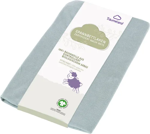 Träumeland Spannbetttuch aus Bio-Baumwolle - Kuschelweiches Spannbettlaken aus 100% Bio-Baumwolle, GOTS zertifiziert, ideal für ein gesundes Schlafklima.