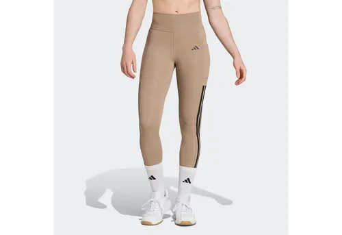 adidas Performance Trainingstights OPT 3S 1/1 XL - Sportliche Fitness-Tights in Chalky Brown - Trainingsbekleidung für Fitness mit hohem Tragekomfort dank elastischem Material (77% Polyester, 23% Elasthan) und sportlichem Design.