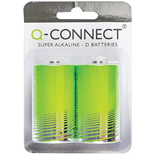 Q-Connect KF00491 Super Alkaline Batterien - Mono LR20 D, 1,5V für zuverlässige Energieversorgung in Geräten