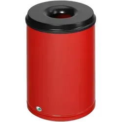 Papierkorb VAR Feuerschutz Mülleimer 50 L Rot von VAR