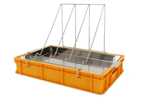 4Bee - W3233 Entdeckelungsgeschirr- mit Tropfsieb aus Edelstahl - Höhe - 10 cm - mit Sieb und Halter - 41x61x10 cm - Ideal für Kleine Imkereien - 2 Jahre Garantie