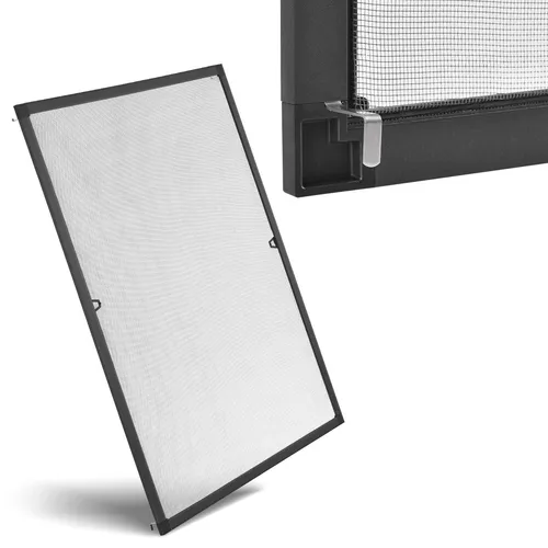 Juskys Fliegengitter für Fenster mit Alu Rahmen 110 x 130 cm – Einhänge-Mückenschutz ohne Bohren - Fliegengitter für Fenster mit stabilem Alu-Rahmen, einfach einhängbar – idealer Insektenschutz für Mietwohnungen, witterungsbeständig und pflegeleicht.