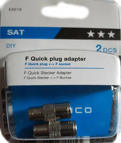 Vivanco F Quick Schnell Adapter Verbinder F Stecker - F Buchse 2 Stück 44019