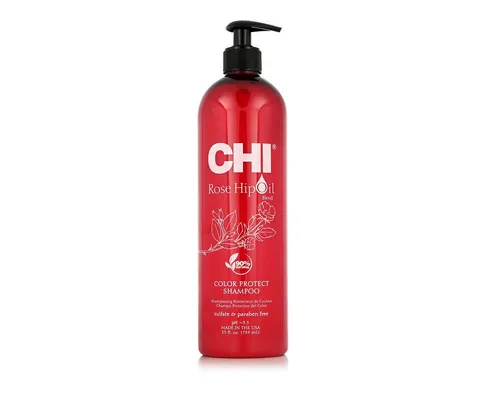 CHI Rose Hip Oil Shampoo 739 ml für gefärbtes Haar - Hochwertiges Shampoo für Damen, reinigt sanft und verlängert die Haltbarkeit der Haarfarbe. Perfekt für gesundes, glänzendes und vitales Haar.
