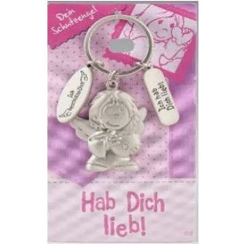 Depesche Schutzengel Schlüssel-Anhänger aus Metall, Glücksbringer mit Engel 