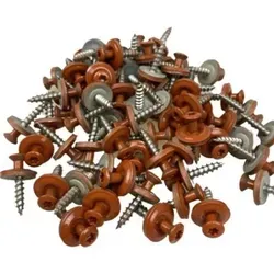 Schrauben Spenglerschrauben V2A mit Dichtscheibe 4,5 mm x 35 mm - 100 Stück - rot