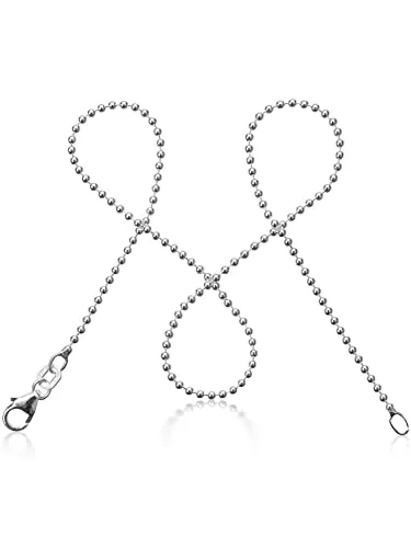 modabilé Kugelkette Damen Halskette 925er Sterling Silber (50cm I 1,5mm breit) Silberkette 925 ohne Anhänger Kugelketten Silberne Kette für Frauen