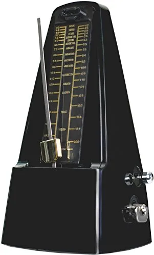 Steinbach Metronom mit Glocke mechanisch Schwarz - Metronom mit Glocke, präzise Taktgebung für Musiker, ideal für das Üben von Rhythmus und Timing.