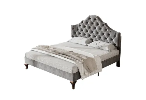 OKWISH Polsterbett Jugendbett (Samt Doppelbett, mit höhenverstellbarem Kopfteil), 140x200cm Ohne Matratze