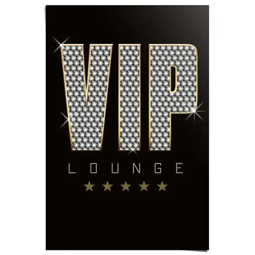 REINDERS Poster, Vip Lounge, Kinderzimmer, Poster, Wanddeko, Room Decor, Bilderdruckpapier, Schwarz, 91,5 x 61