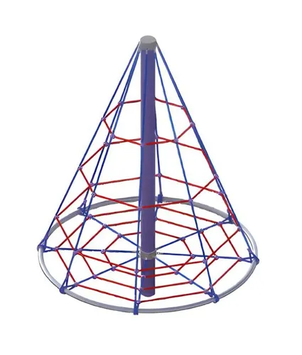 Kletterkegel Seilkegel Kletterpyramide – Abenteuer für Kinder - Ideal für Kinder von 1-11 Jahren, fördert spielerisch die Bewegungskoordination. Modernes Design, kompakt und platzsparend. Höhe: 250 cm, Sicherheitszone: 484 x 484 cm.