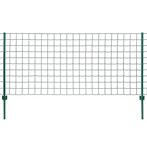 vidaXL Maschendrahtzaun Komplettset 20x1,5m - Gartenzäune, robustes Set aus PVC-beschichtetem Stahl, ideal für Garten und Tiergehege, wetterfest und langlebig.