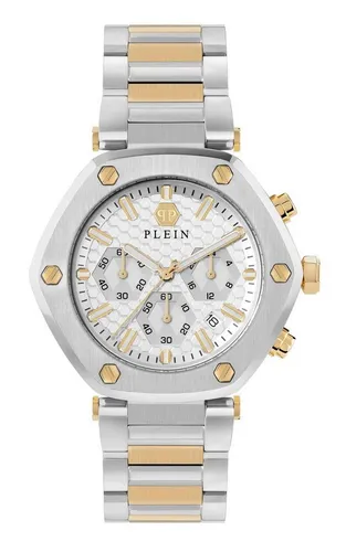 PHILIPP PLEIN Automatikuhr The Hexagon Chrono PWZBA0423 - Armbanduhr für Herren mit bicolor Edelstahlarmband und präzisem Quarzwerk, vereint Eleganz und Funktionalität für jeden Anlass.