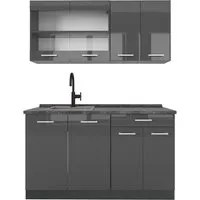 Vicco Küchenzeile R-Line, Anthrazit Hochglanz, 140 cm von Vicco