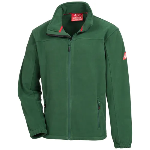 Nitras MOTION TEX PLUS Fleecejacke - windfeste Freizeit- und Arbeitsjacke in Grün Größe M - Funktionsjacke aus warmem Polyesterfleece mit winddichtem YKK Reißverschluss und elastischen Einsätzen, ideal für Handwerker und Outdoor-Aktivitäten.