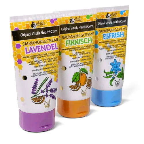 3x Vitalis Saunahonigcreme Eisfrish Lavendel Finnisch je 120ml