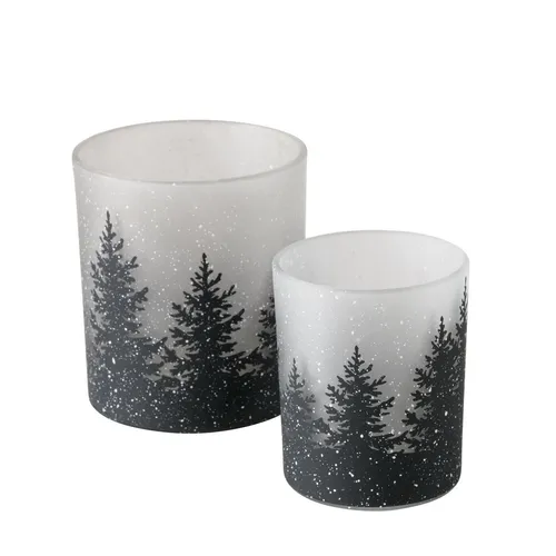 Boltze 2052809 Windlicht Shadow 2 tlg. Set H8,5-10,3 cm von BOLTZE