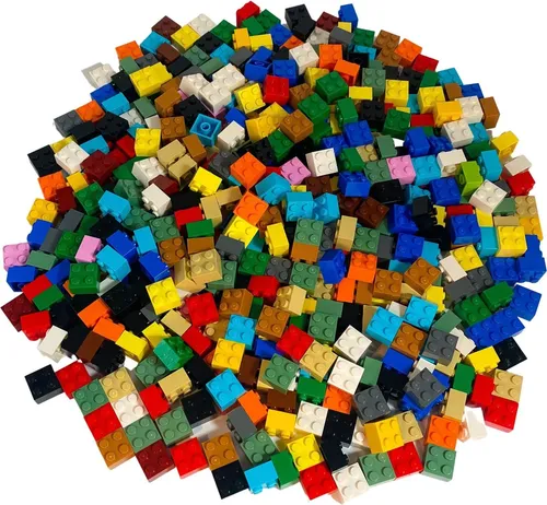 LEGO 2x2 Steine - Bunte Mischung 500 Stück - 500 bunte 2x2 LEGO Bausteine für kreatives Bauen. Original LEGO Teile fördern Fantasie und Problemlösungsfähigkeiten. Perfektes Geschenk für LEGO-Fans!