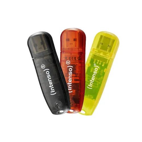 Intenso Rainbow Line 3x 8 GB - schwarz, gelb und rot