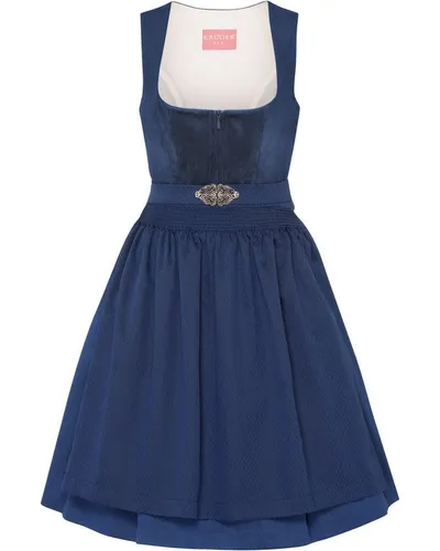 Krüger Madl Dirndl Midi Samtdirndl blau 38 von Krüger