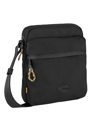 camel active Terra Herren Umhängetasche - Crossbody Bag Klein Schwarz - Herren-Schultertaschen aus recyceltem Nylon, kompakte Umhängetasche mit vielseitigen Fächern und verstellbarem Schulterriemen für optimalen Tragekomfort.
