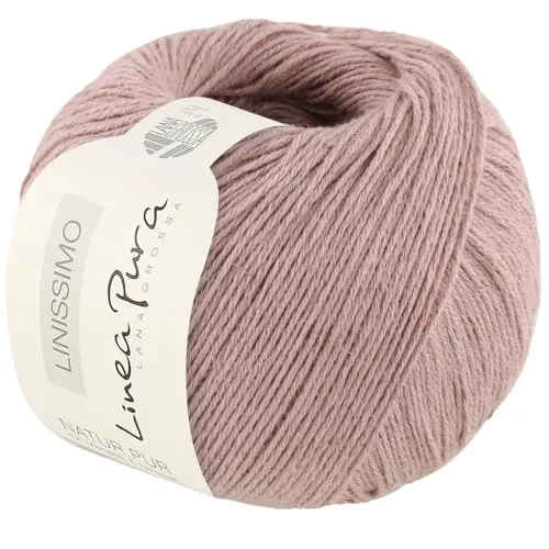 LANA GROSSA Linissimo | Leichtes, locker verzwirntes Baumwoll-Leinengarn | Handstrickgarn aus 50% Baumwolle & 50% Leinen | 50g Wolle zum Stricken & Häkeln | 187m Garn FB15