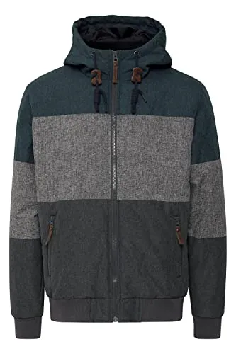 Indicode Hannibal Herren Übergangsjacke - Navy, Größe XL - Funktionsjacke mit Melange Optik und Colorblock Design, ideal für Übergangszeiten. Hoher Tragekomfort und nachhaltige Materialien machen sie zum perfekten Allrounder für jeden Kleiderschrank.