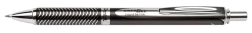 Pentel BL407A-A EnerGel Liquid-Gel-Roller Sterling mit matt-schwarze Oberfläche, Strichstärke 0.35 mm, Kugeldurchmesser 0.7 mm, schwarz, 1 Stück (1er Pack)