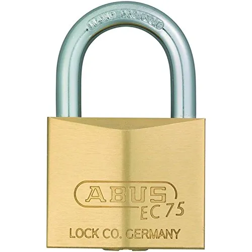 ABUS Vorhängeschloss EC 75/40 mit 2 Schlüsseln - kleines Hangschloss mit Wendeschlüsseltechnologie für Spind, Kellertür, Schuppen- oder Schranktür - Schlosskörperbreite 40 mm, Messing