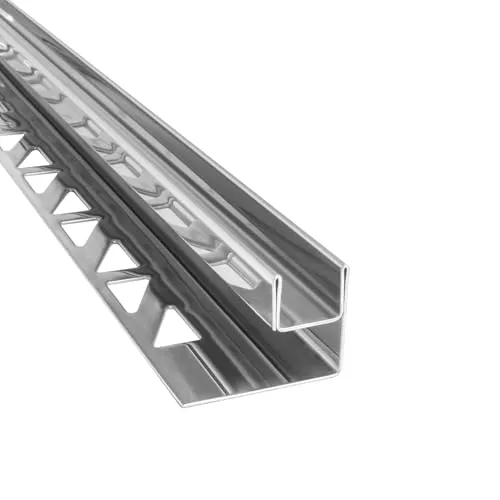 Glas-Fliesenprofil Edelstahl Klemmprofil Wandprofil V2A 2,5m H26,5mm 11mm Glas glänzend