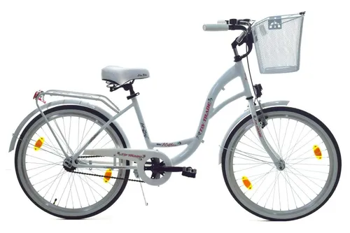 T&Y Trade Cityrad 24 Zoll für Mädchen - Stilvolles City Fahrrad mit Rücktrittbremse, LED-Lichtern und praktischem Korb für Ausflüge und den Alltag. Ideal für Kinder ab 8 Jahren.
