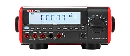 Tischmultimeter UNI-T UT804/MIE0097 - Multimeter für präzise AC/DC-Messungen, ideal für Laboratorien mit umfangreichem Zubehör und Datenspeicher für bis zu 9999 Werte.