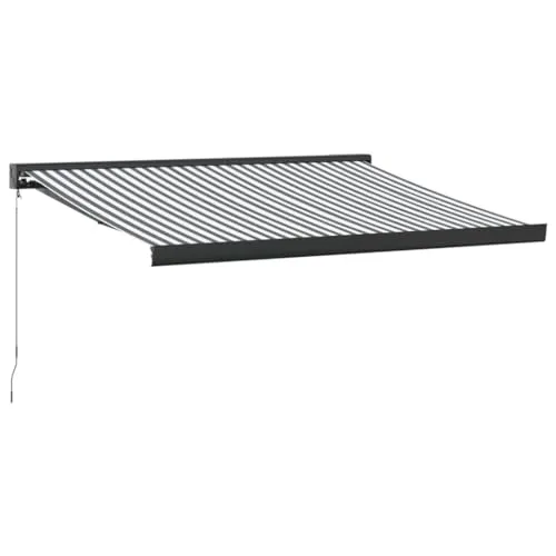 vidaXL Einziehbare Gelenkarmmarkise - Anthrazit Weiß - Hochwertige Markise für Wandmontage, UV-beständig und ideal für Garten, Terrasse oder Balkon. Langlebiger Aluminiumrahmen und einziehbar für flexiblen Sonnenschutz.