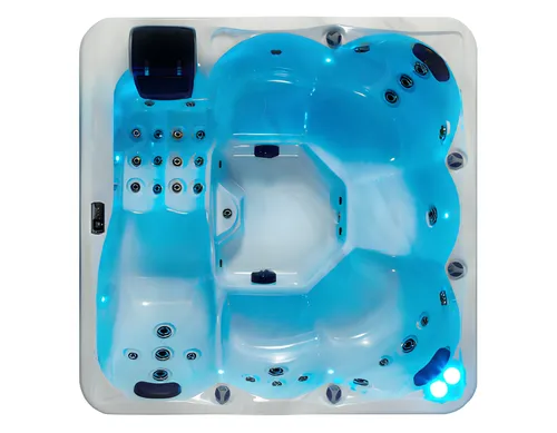 Outdoor-Spa Hot Tub Whirlpool 190x190 cm mit LED Beleuchtung - Entspannen Sie im quadratischen Whirlpool mit LED Beleuchtung, 1000 L Fassungsvermögen und 2 Jahren Herstellergarantie. Perfekt für erholsame Stunden im Freien.