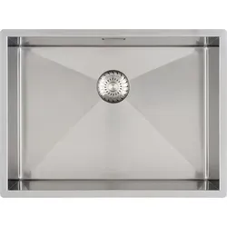 Caressi CAPP55R6R0 Spülbecken, Edelstahl Einzelbecken 59 x 44 cm - Weiß