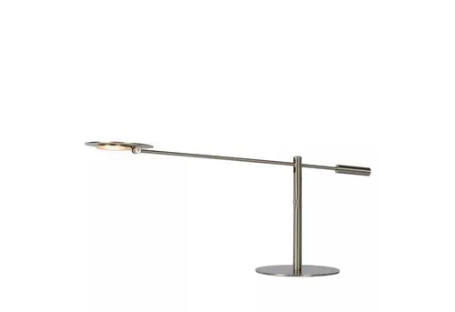 Licht-Erlebnisse Schreibtischlampe LEKO, LED fest integriert, Warmweiß, LED Metall Dimmer warmweiß 3000 K 640 lm 50 cm hoch Chrom Modern